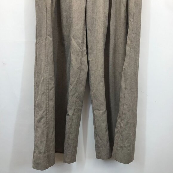 CARTONNIER - WOMEN'S 6 - BROWN POLYESTER BLEND PLEATED FRONT WIDE LEG PANTS - Picture 3 of 8